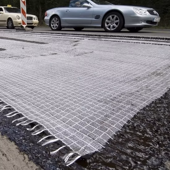 Geogriglia composita in poliestere (PET) non tessuta rivestita in bitume per il rinforzo dello strato di asfalto